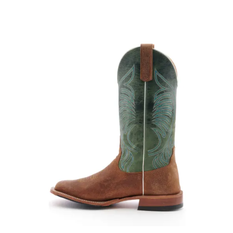 Men's Anderson Bean Havana Boar Rust and Moss Maddog Wide Square Toe Cowboy Boot-BROWN