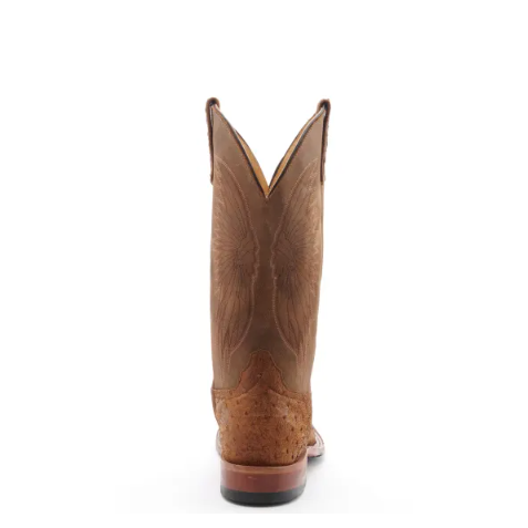 Men's Anderson Bean Tan Full Quill Ostrich with Black Hybrid Sol