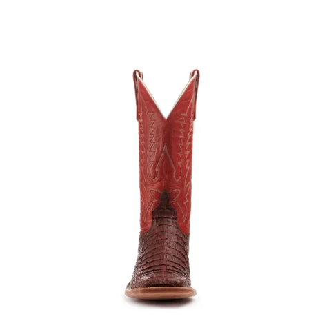 Men's Anderson Bean Rust Lux Hornback Caiman and Red Wide Square