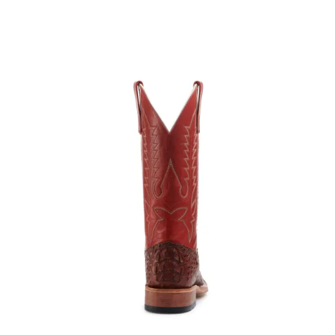 Men's Anderson Bean Rust Lux Hornback Caiman and Red Wide Square