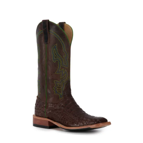 Men's Anderson Bean Chocolate Lux Hornback Caiman and Chocolate