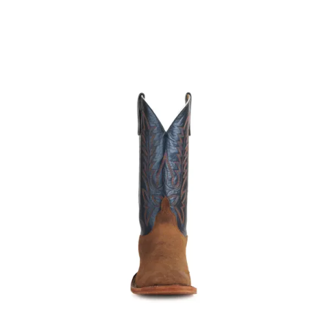 Men's Anderson Bean Sand Elk and Blue Wide Square Toe Cowboy Boots-SAND