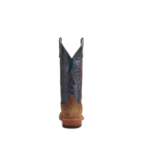 Men's Anderson Bean Sand Elk and Blue Wide Square Toe Cowboy Boots-SAND