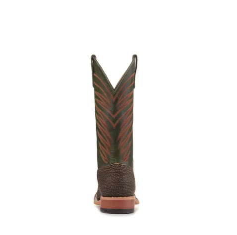 Men's Anderson Bean Emerald Green and Tan Safari Shark Wide Square Toe Cowboy Boots-TAN
