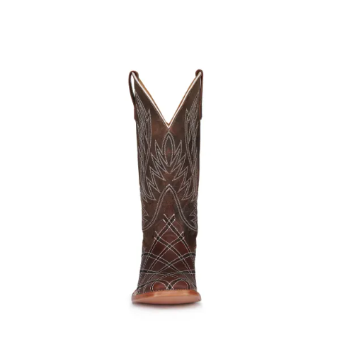 Men's Anderson Bean Horse Power Distressed Brown with Moka Zigzag Patchwork Square Toe Cowboy Boots-