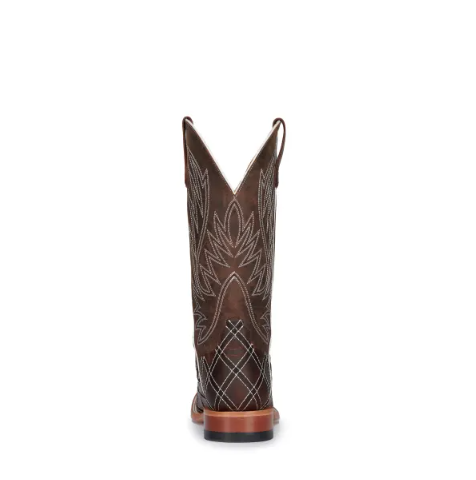 Men's Anderson Bean Horse Power Distressed Brown with Moka Zigzag Patchwork Square Toe Cowboy Boots-