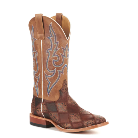 Men's Anderson Bean Horse Power Brown Patchwork and Tan Wide Squ