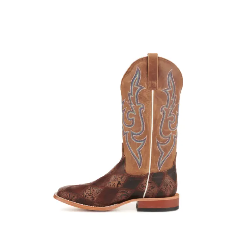 Men's Anderson Bean Horse Power Brown Patchwork and Tan Wide Squ