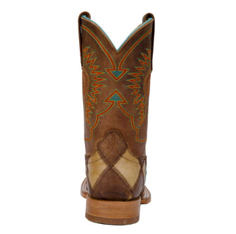 Anderson Bean | Kids' Brown & Tan Patchwork Square Toe Western B