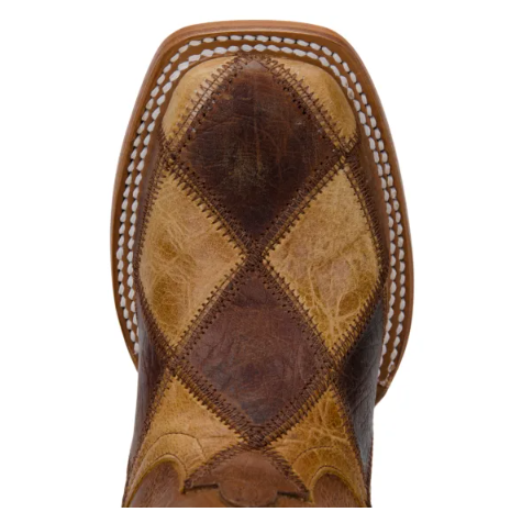 Anderson Bean | Kids' Brown & Tan Patchwork Square Toe Western B