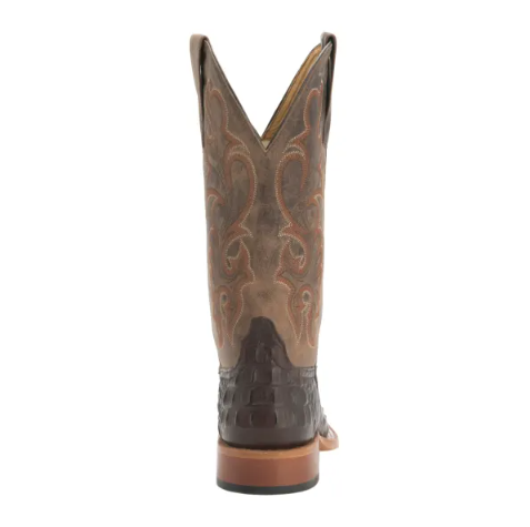 Anderson Bean | Kids Chocolate Croc Print Square Toe Western Boo - Click Image to Close