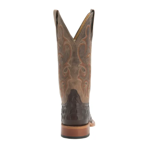 Anderson Bean | Kids Chocolate Croc Print Square Toe Western Boo