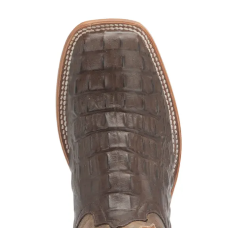 Anderson Bean | Kids Chocolate Croc Print Square Toe Western Boo - Click Image to Close