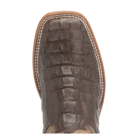 Anderson Bean | Kids Chocolate Croc Print Square Toe Western Boo