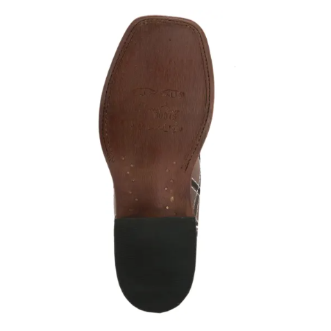 Women's Anderson Bean Macie Bean Chocolate with Diamond Stitch Embroidery Square Toe Cowboy Boots-BR