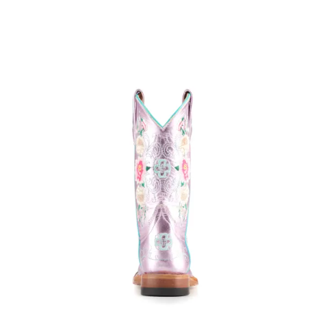 Anderson Bean | Kids Macie Bean Metallic Pink Floral Embroidered