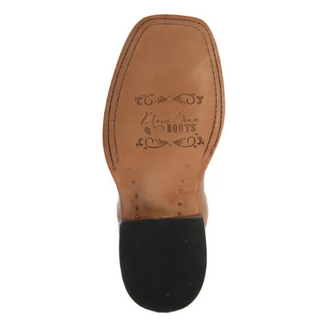 Anderson Bean | Youth Macie Bean Antiqued Honey Brown with Rose Garden Embroidery Square Toe Boots-T