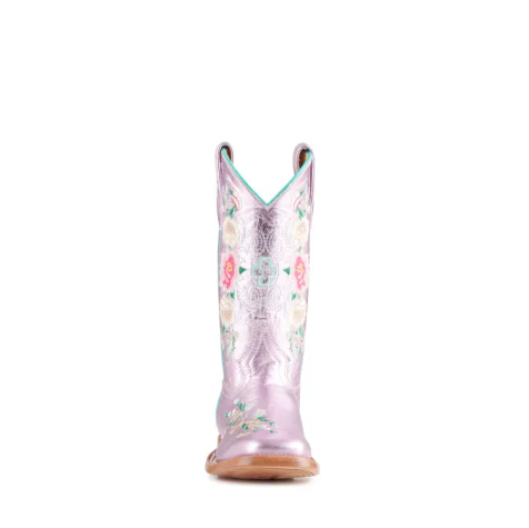 Anderson Bean | Youth Macie Bean Metallic Pink Floral Embroidere