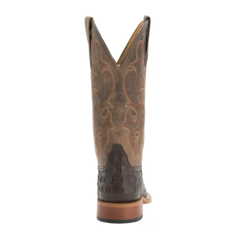 Anderson Bean | Youth Chocolate Croc Print Square Toe Western Bo - Click Image to Close