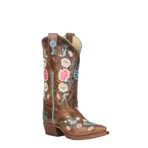 Anderson Bean | Kids Macie Bean Tan Mad Cat Floral Embroidered S