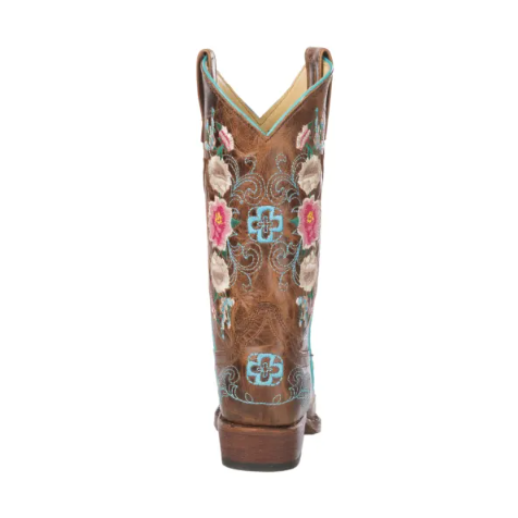 Anderson Bean | Kids Macie Bean Tan Mad Cat Floral Embroidered S